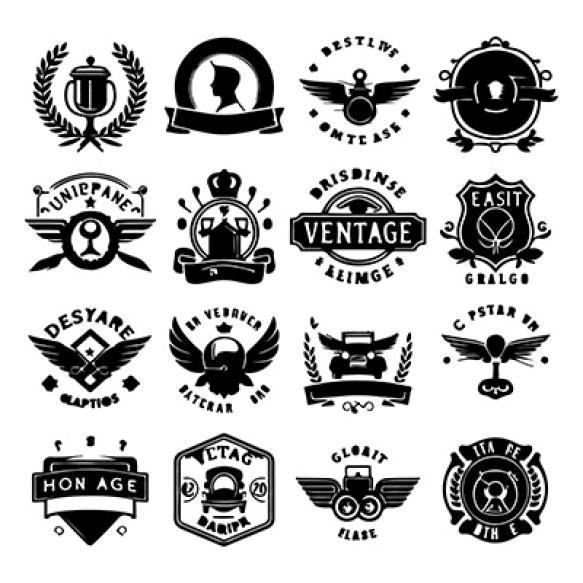 Collection Logos Including Vintage Style Design