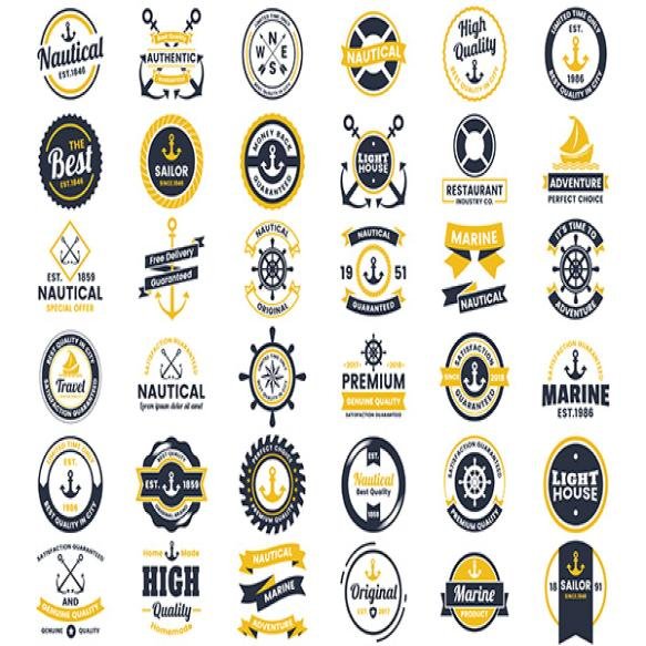 Nautical Retro Vector Logo Banner