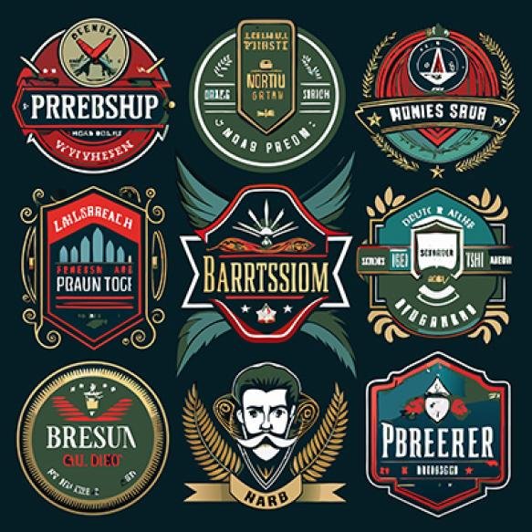 Premium Barbershop Design Label