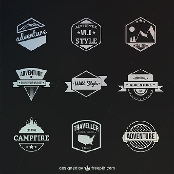 Retro Style Outdoor Adventure Badges