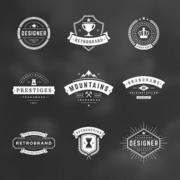 Retro Vintage Badges Logos Set Vector Design Elements (1)