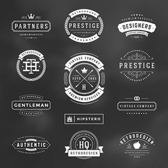 Retro Vintage Badges Logos Set Vector Design Elements (2)