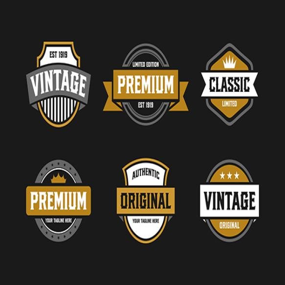 Set Different Logos Classic Vintage Classic Vintage Classic