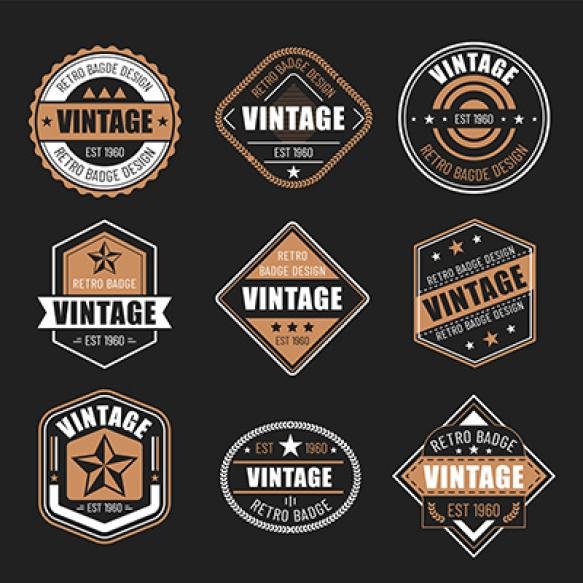 Set Different Logos Vintage Vintage Vintage Items