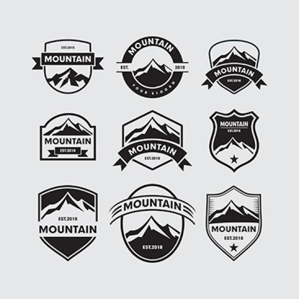 Set Mountain Emblem Logo