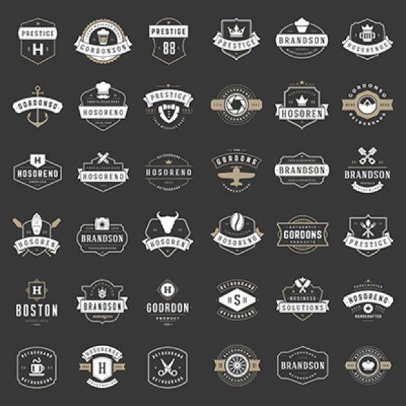 Vintage Logos Design Templates Set