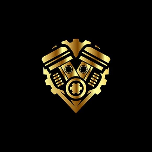 Automotive Engine Logo Design Template Vector Illustration Black Background Mechanical Gear Log (1)