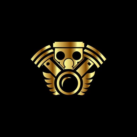 Automotive Engine Logo Design Template Vector Illustration Black Background Mechanical Gear Log (3)