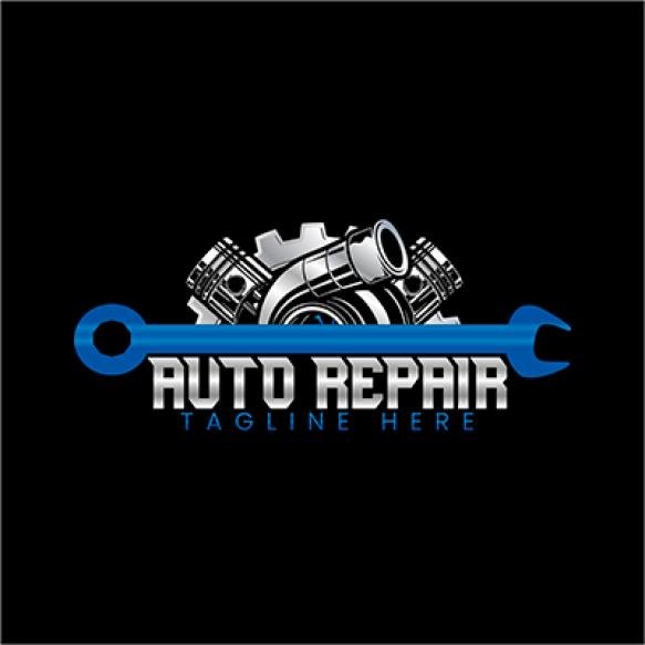 Black Background With Blue Wrench It