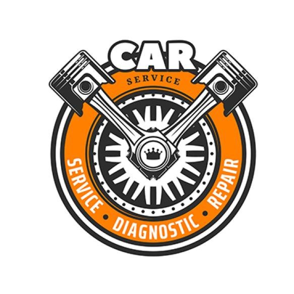 Car Service Icon With Wheel Crossed Pistons