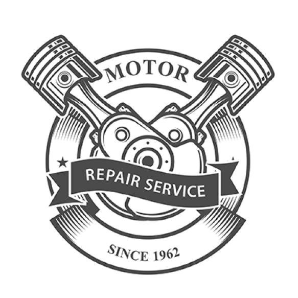 Engine Pistons Crankshaft Auto Repair Service Emblem