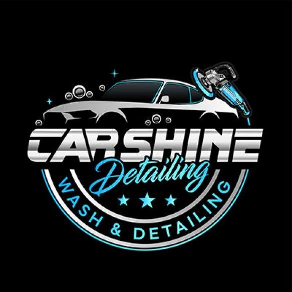 Mobile Valeting Detailing Service Company Circular Logo With Car Buffer