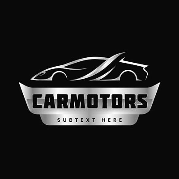 Realistic Silver Car Logo