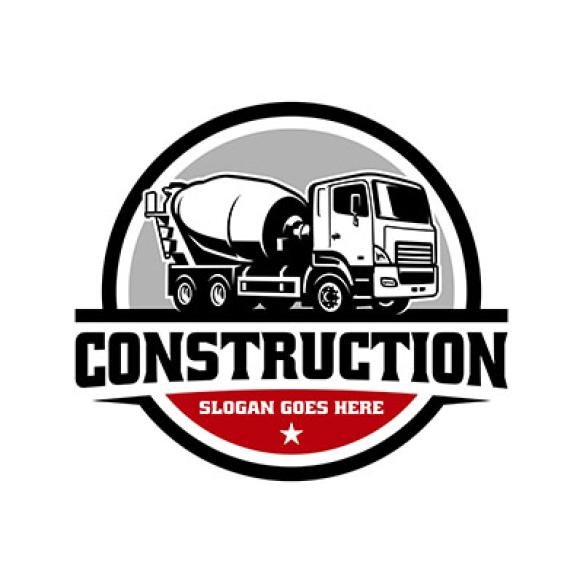 Concrete Mixer Truck Construction Vehicle Illustration Logo Vector