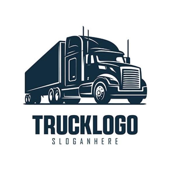 Creative Style Black Silhouette Truck Logo Icon Truck Vector Illustration (1)