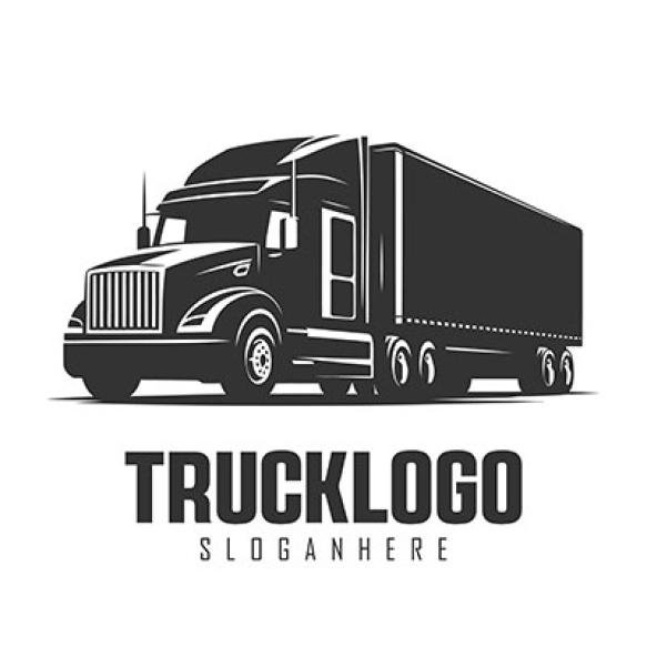 Creative Style Black Silhouette Truck Logo Icon Truck Vector Illustration