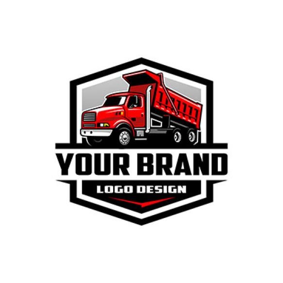 Dump Truck Trucking Premium Logo Vector