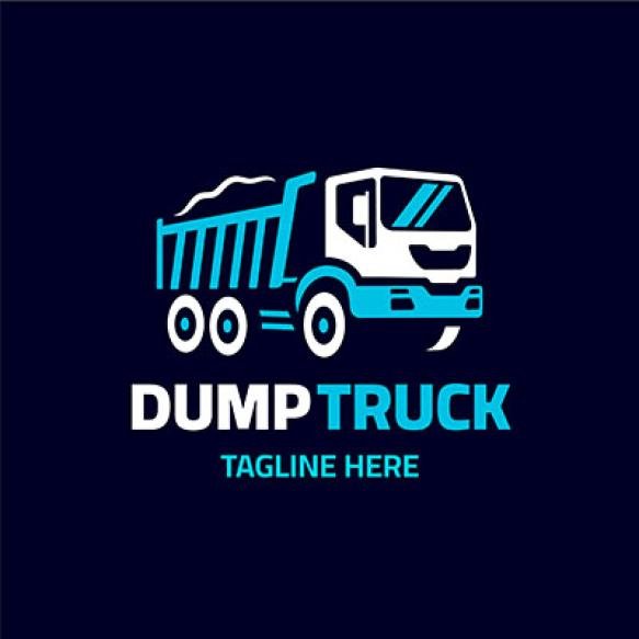 Flat Design Dump Truck Logo