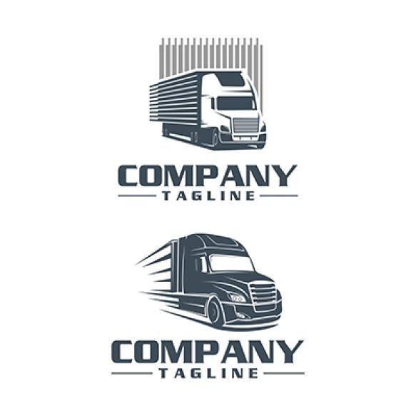 Semi Truck Logo Set Designs Logo Template Vector