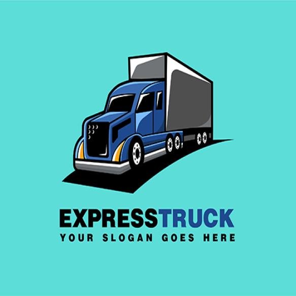 Truck Delivery Cartoon Logo