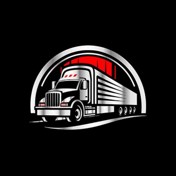 Truck With Red Stripe Front Is Black Background
