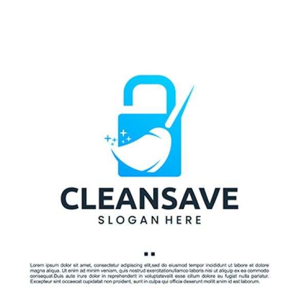 Clean Save Tech Logo Design Template