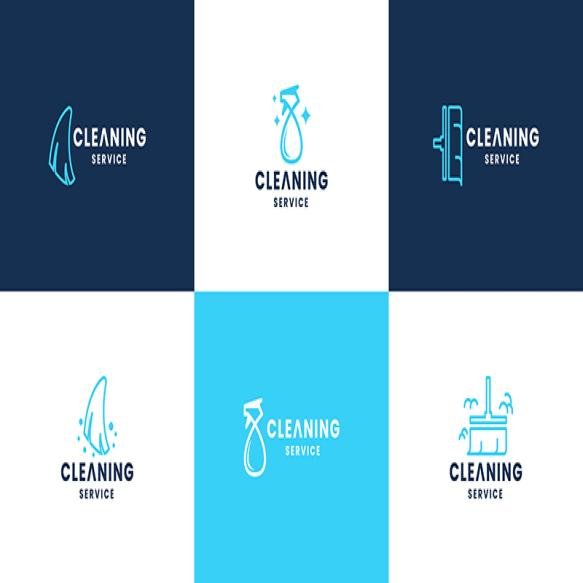 Set Cleaning Company Modern Cleaning Service Logo Design Collection