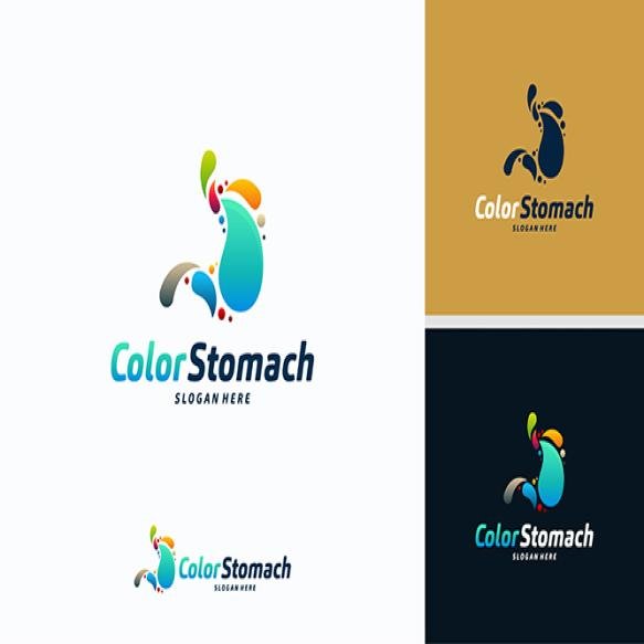 Stomach Logo Designs Colorful Stomach Logo Designs Concept Vector