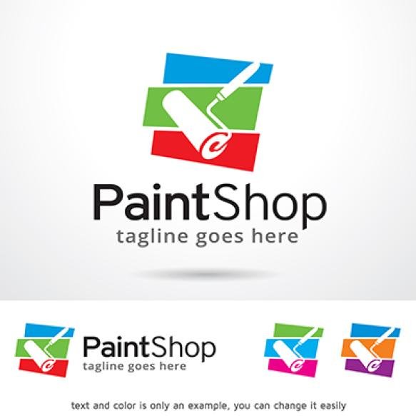 Paint Shop Logo Template Design