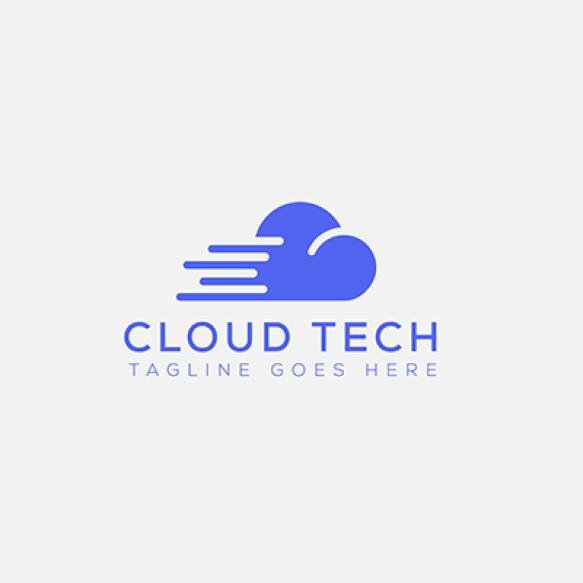 Blue Cloud Logo With Word Cloud Tech It