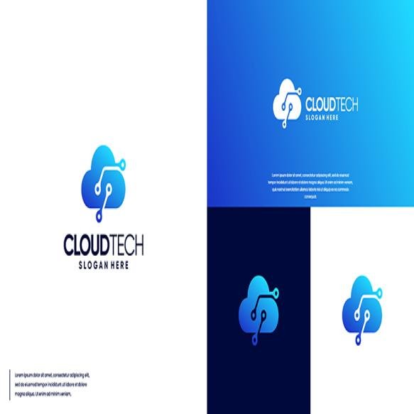 Cloud Electrical Circuit Network Connection Digital Base Logo Graphic Illustration