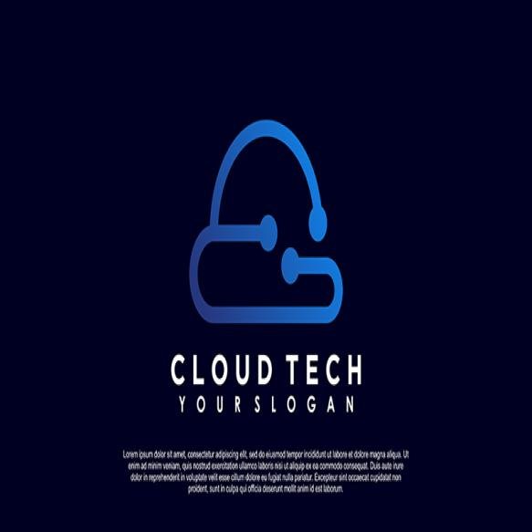 Cloud Logo Design With Technology Concept (1)