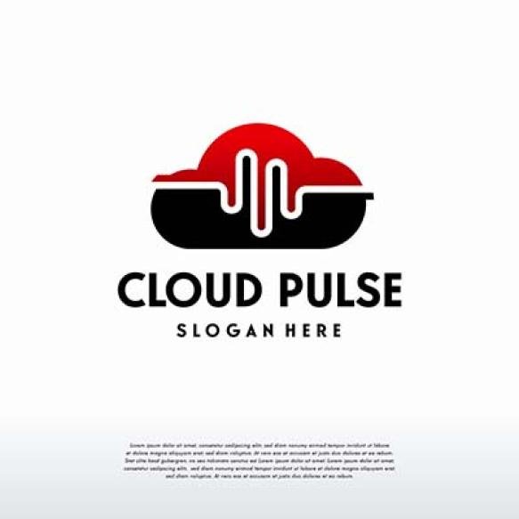 Cloud Pulse Logo Designs Template Cloud Tech Logo Symbol