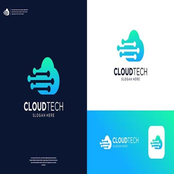 Cloud Tech Connection Transfer Database Server Logo Design