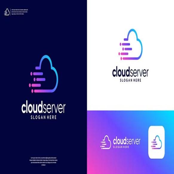 Cloud Tech Logo Icon Transfer Database Server Logo Design