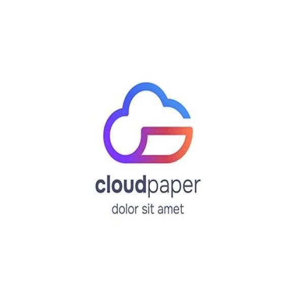 Colorful Cloud Paper Logo Gradient