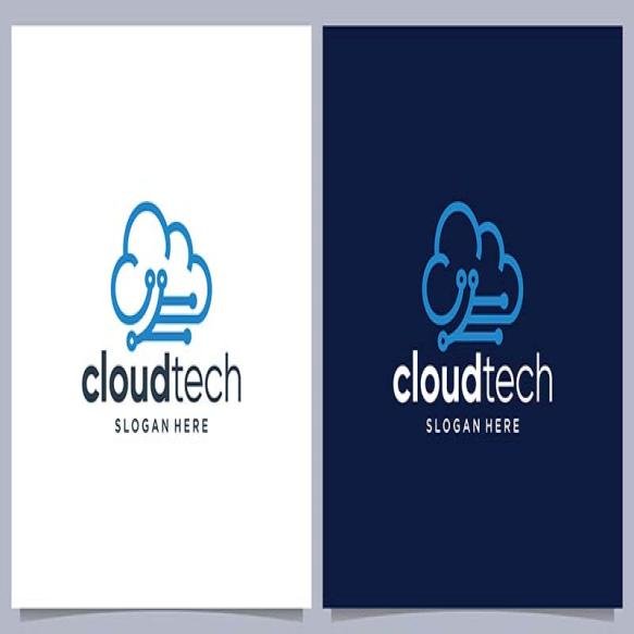 Creative Cloud Tech Logo Icon Wireless Database Server Logo Design