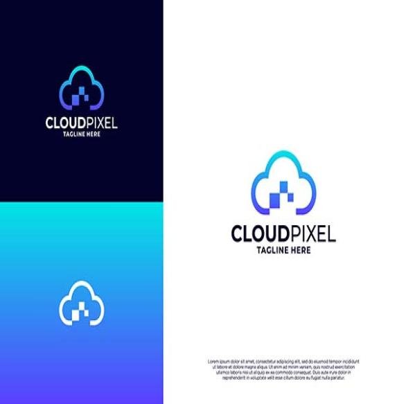 Data Storage Logo Design With Pixel Tech