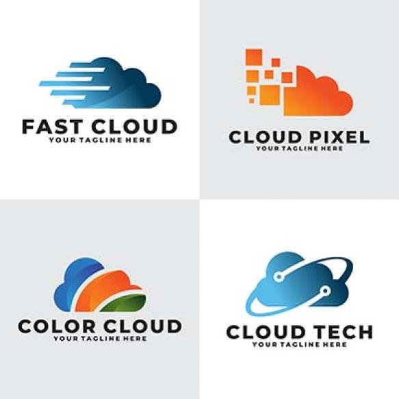 Set Cloud Logo Vector Design Template