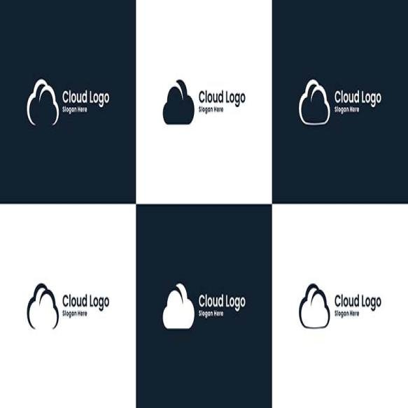 Set Minimalist Cloud Logo Design Template Symbol Logo Cloud Storage Software Protection Etc