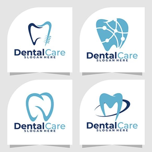 Set Dental Logo Vector Design Template