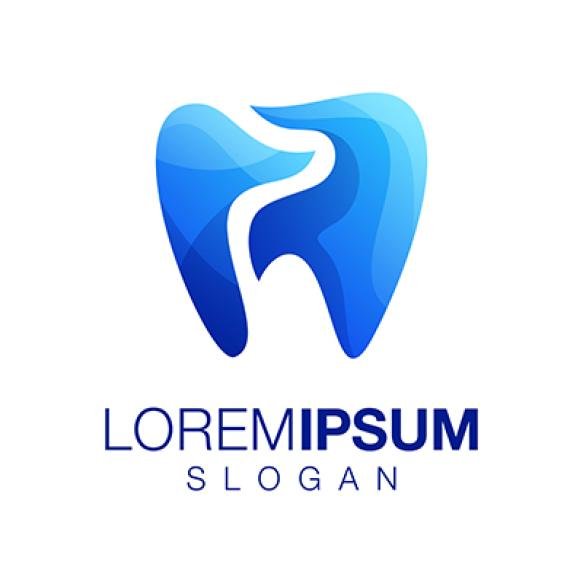 Tooth Gradient Color Logo Design Vector