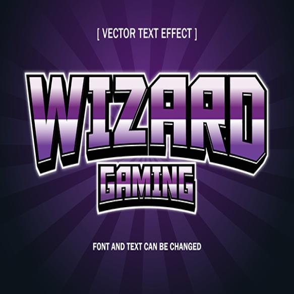Wizard Gaming E Sport Game Style Editable Text Effect Template