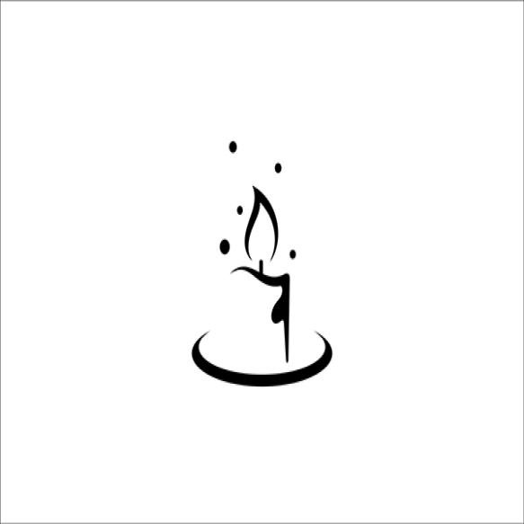 Candle Abstract Logo With Minimalist Flat Design