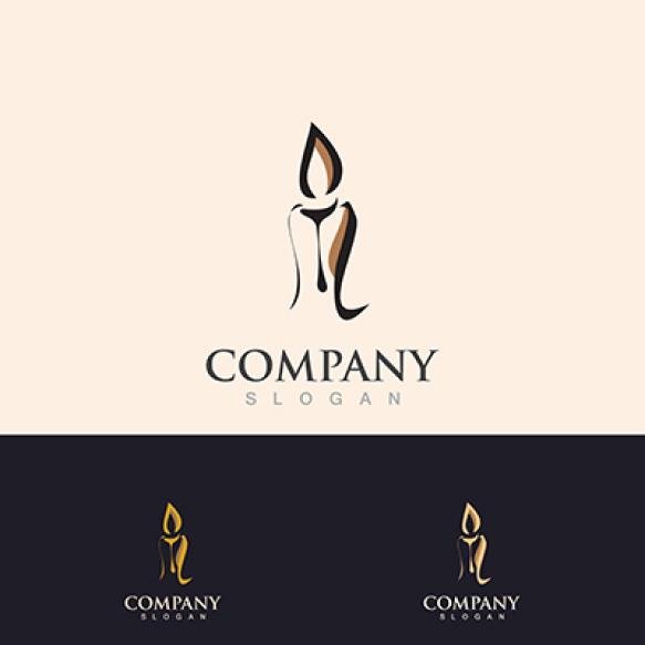Candle Icon Burning Simple Design Style Graphic Flat Line Illustration