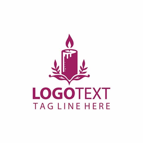 Candle Leaf Logo Vector Illustrations
