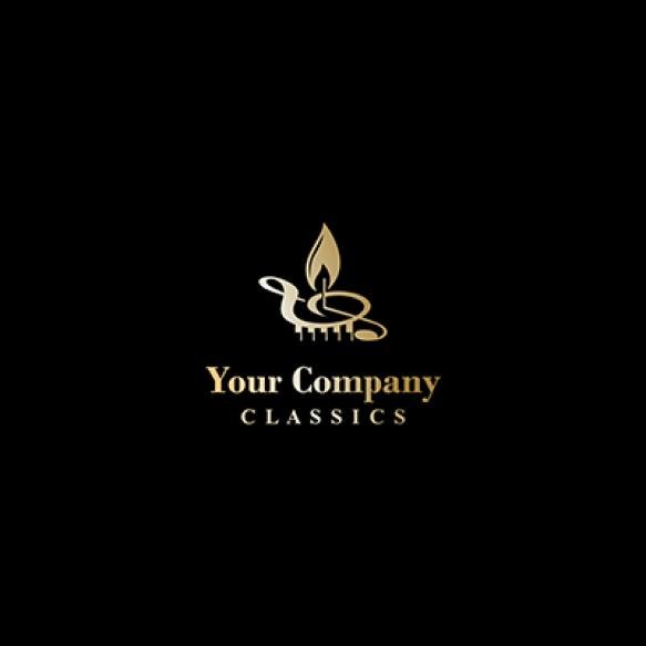 Candlelight Classical Music Vector Logo