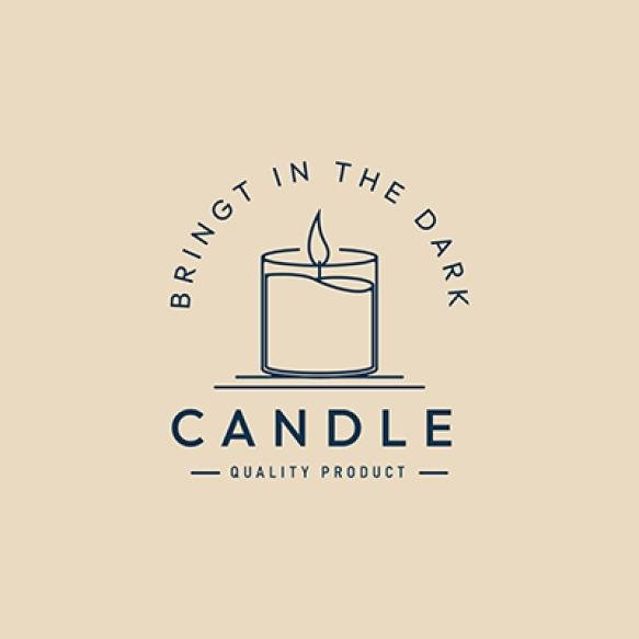 Candle Light Line Art Logo Icon Symbol Vector Illustration Design