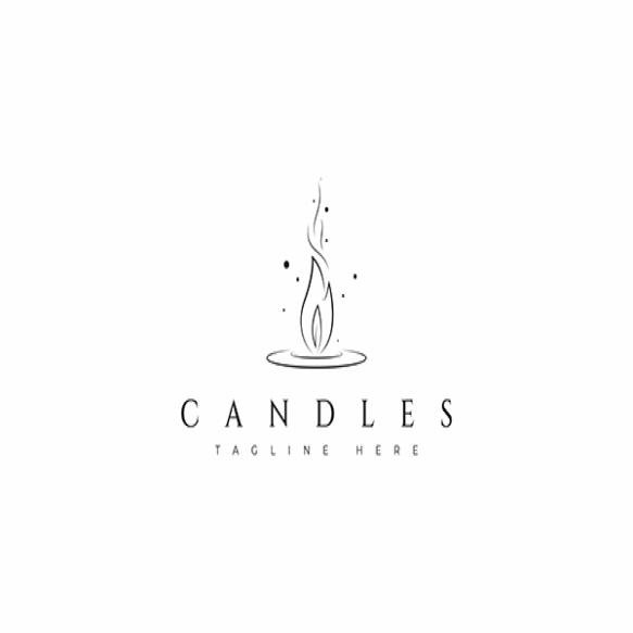 Candle Light Minimalist Logo Romance Luxury Business Ornament Decoration Sign Symbol