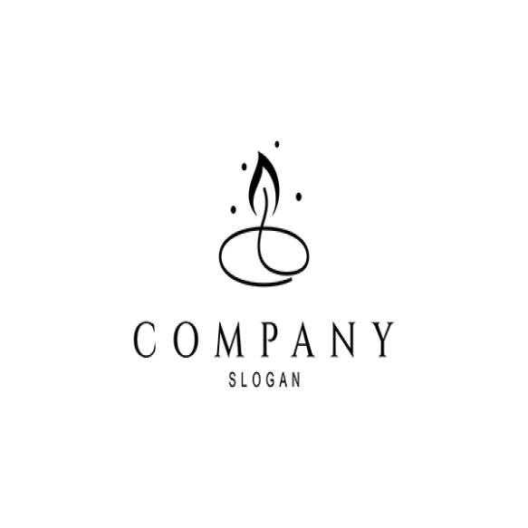 Candle Logo With Minimalist Line Art Design Style